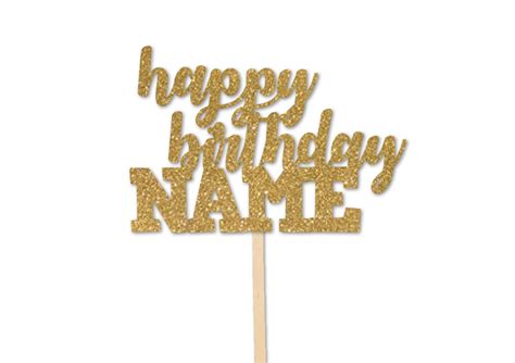 Happy Birthday Personalised Name Cake Topper Felt