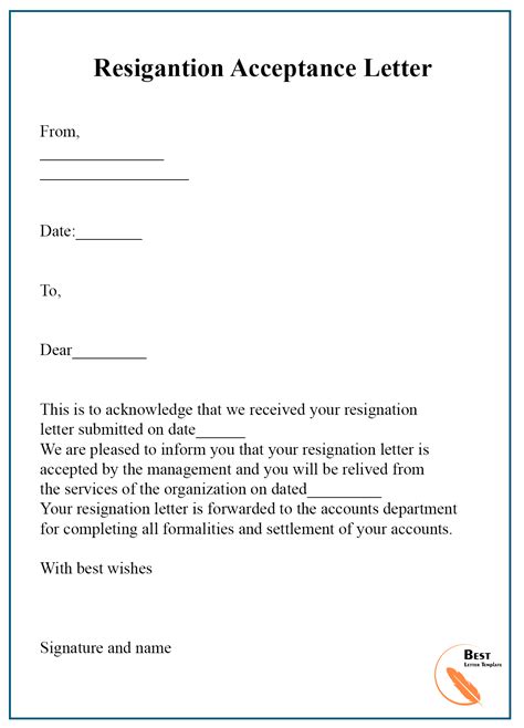 Letter Of Resignation Free Printable Letter Of Resignation Form