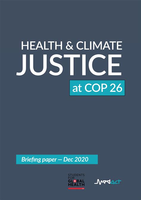 Health And Climate Justice At Cop 26 Medact