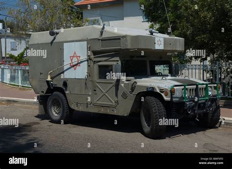 Israeli Military Ambulance Hmmwv Humvee Parked In A Northern Israeli
