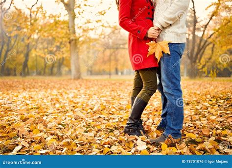 Romance In Autumn In Park Stock Photo Image Of Leaves 78701076