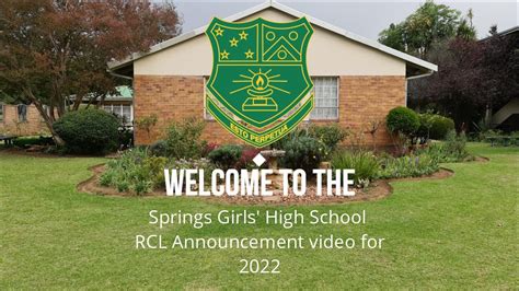 Springs Girls High School 2022 Rcl Announcement Youtube