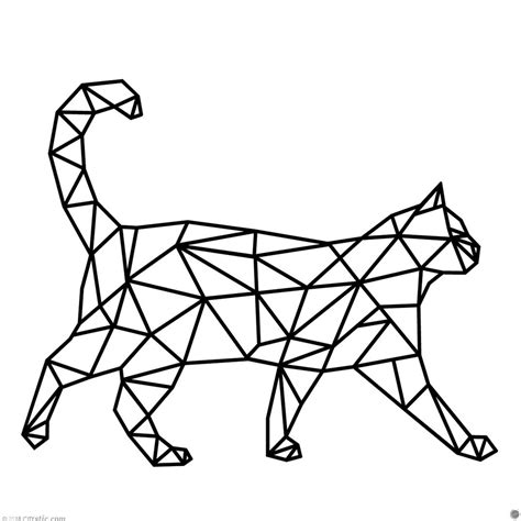 Polygonal Cat Wall Decal Walking Cat Decal Polygon Cat Etsy