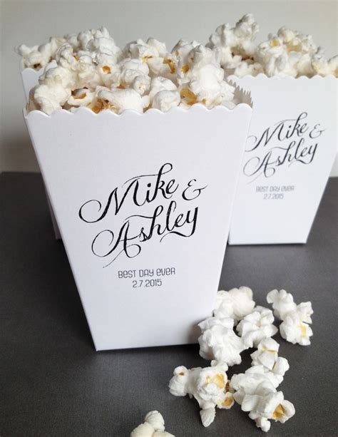 Mini Popcorn Box Popcorn Wedding Personalized Favor T Etsy