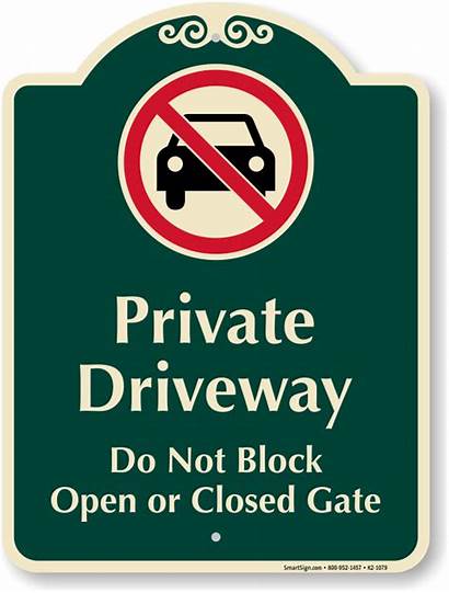 Gate Block Signs Private Driveway Entrance Open