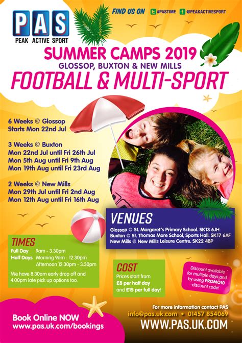 Summer Holiday Camps 2019 Peak Active Sport
