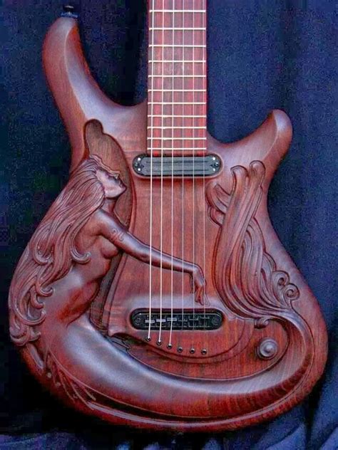 Mermaid Carved Guitar Guitar Guitar Art Musicals