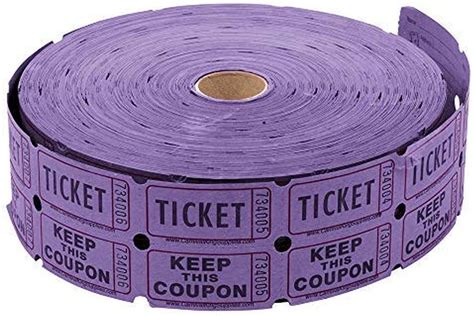 Double Purple Raffle Ticket Roll 2000 Per Roll Office
