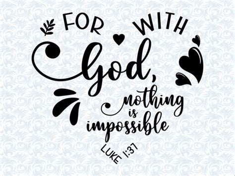 Luke 137 With God Nothing Is Impossible Heart Shaped Bible Etsy