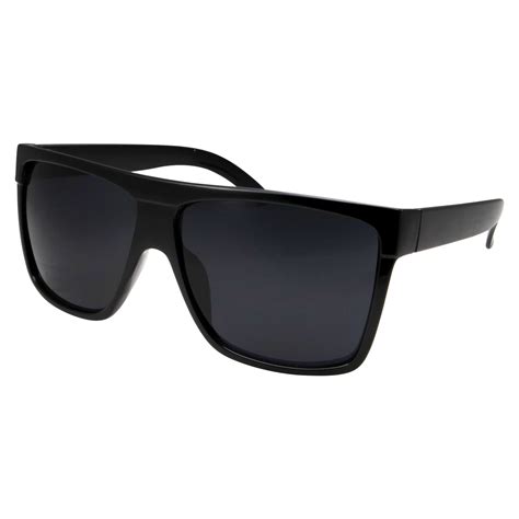 Grinderpunch All Black Limo Dark Rectangular Flat Top Mob Oversized Adult Sunglasses Men
