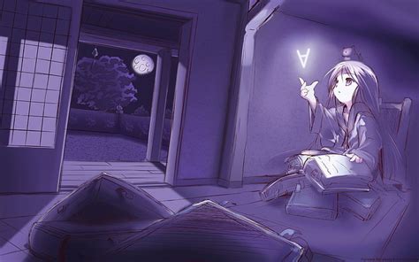 Hd Wallpaper Girl Reading Book Anime Character Room Evening Night