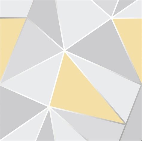 Fd41991 Fine Decor Apex Geo Yellow Grey Geometric Design Wallpaper