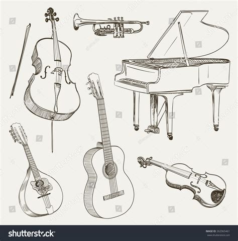 3384 Pencil Sketch Music Instrument Images Stock Photos And Vectors