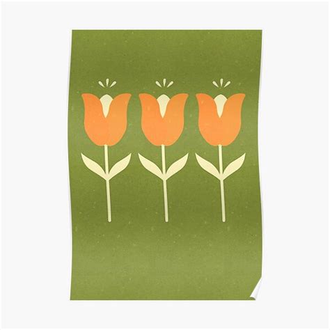 Retro Tulip Poster For Sale By Jubstore Redbubble