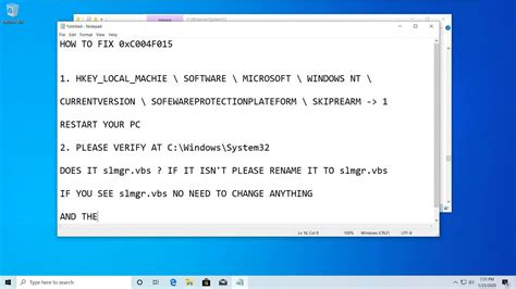 How To Fix Windows 10 Slmgr Rearm Or 0xc004f015 Error Activation Youtube