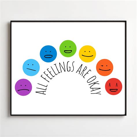 Instant Download All Feelings Are Okay Printable Feeling Chart