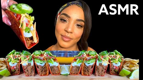 Asmr Mukbang Crunchy Nacho Cheese Tacos No Talking Nenes Eats Asmr Youtube