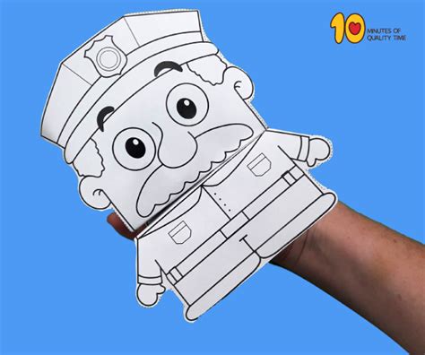 policeman hand puppet paper craft  minutes