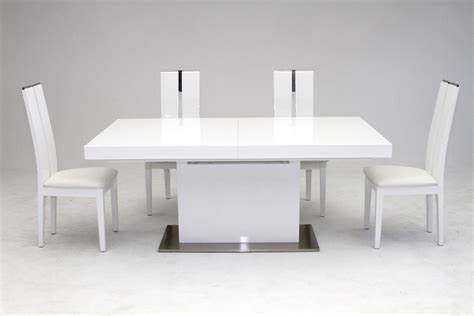 Modrest Zenith Modern White Extendable Dining Table Dining Tables