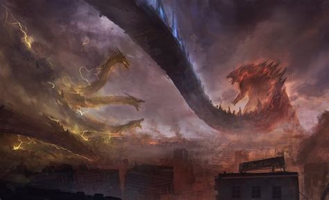 Monsterverse Godzilla Vs Ghidorah Fan Art By Chi Heui Chen Godzilla