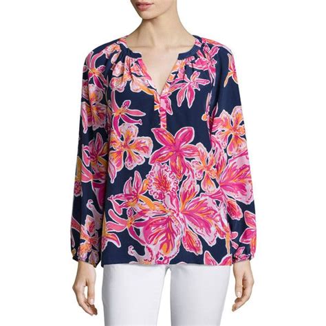 Lilly Pulitzer Elsie Floral Print Blouse 115 Liked On Polyvore