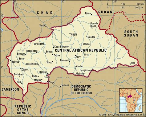 Центрально Африканская республика карта и описание страны информация