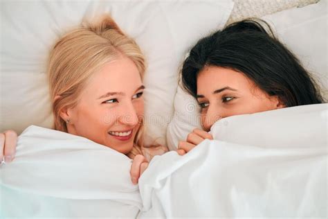 Love Above And Lesbian Couple In Bed Waking Up And Bonding In Their Home Together Lgbt Gay