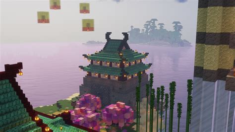 Japanese Style Island Base Minecraft Survival Realm Tour Minecraft Map