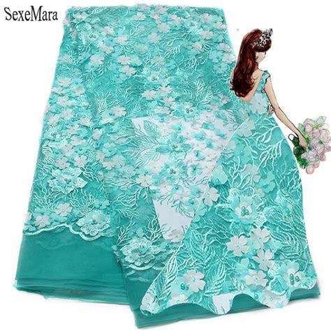 Sexemara Nigerian Lace Fabrics Hgh Quality Guipure French Lace Fabric With Embroidered African