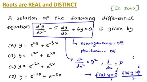 Homogeneous Differential Equation Second Order Cf And Pi Youtube