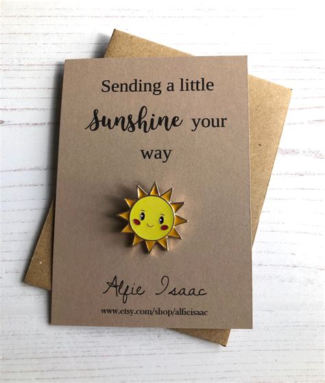 Sending A Little Sunshine Your Way Sun Enamel Pin Badge T Etsy