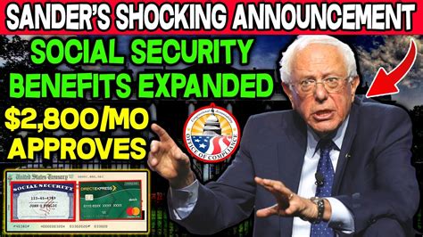 Sanders New Schocking Announcement 2800mo Increase In Social