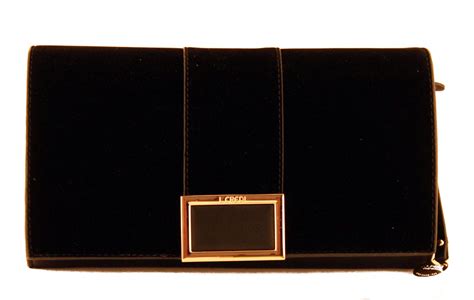 Clutch L Credi Las Vegas Schwarz Gold Schnalle Samt Bags And More