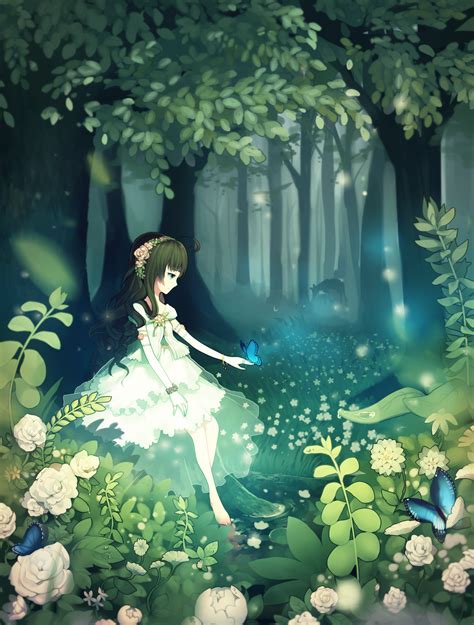 Anime Girl In Forest Anime ~ Fantasy Girls Pinterest