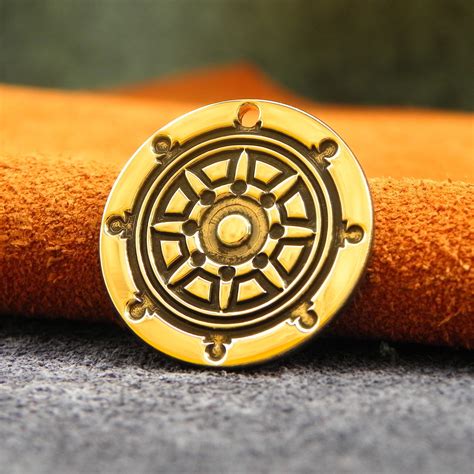 Dharmacakra Wheel Of Dharma Necklace Buddhism Pendant Etsy