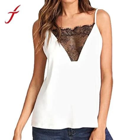 FEITONG Summer Tops Women Solid Lace Stitching Front White Shirt Backless Sexy Lace Patchwork