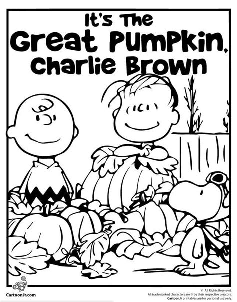 Its The Great Pumpkin Charlie Brown Coloring Pages Woo Jr Kids