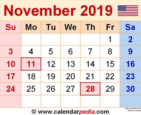 2019 Ka November Ka Calendar Andre