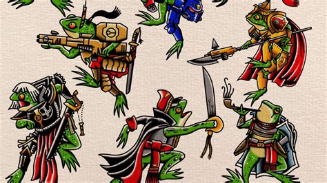 Tattoo Artist Turns Warhammer 40k Horus And Khârn Into Frogs