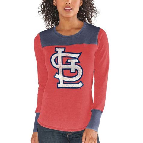 St Louis Cardinals Touch By Alyssa Milano Womens Blindside Long Sleeve Thermal T Shirt Red