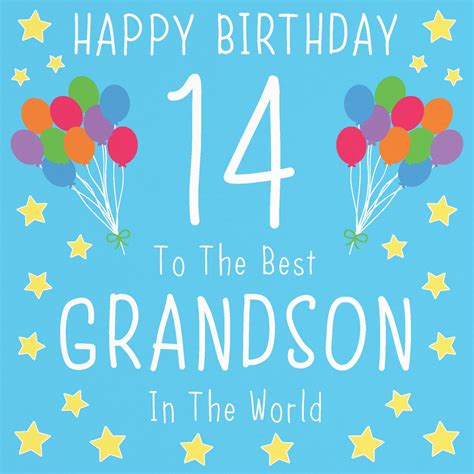 Grandson 14th Birthday Card Happy Birthday 14 To The Etsy Uk