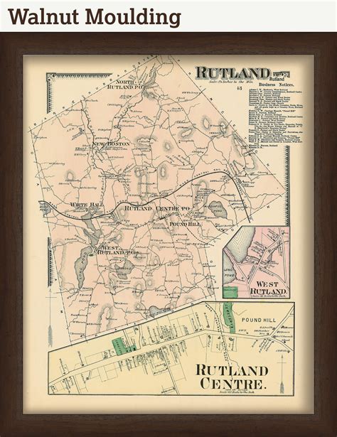 Town Of Rutland Massachusetts 1870 Map