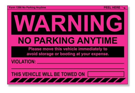 Buy Mess Parking Violation Stickers Hard To Remove 100 Tow Warnings