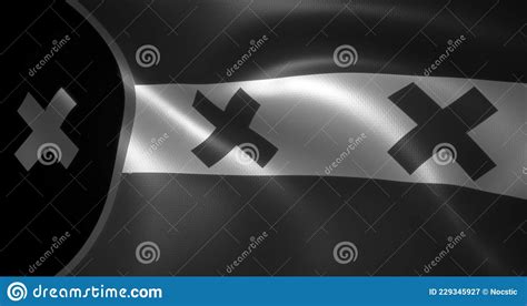 Black And White Lmanburg Flag Dream Smp Flag With Waving Folds L