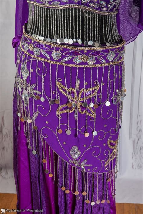 purple belly dancer costume small harem halter beaded… gem