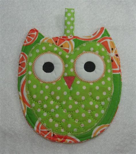 Designer Owl Pot Holder Hot Pad Kitchen Owl Ready To Ship 1000 Via Etsy So Cute