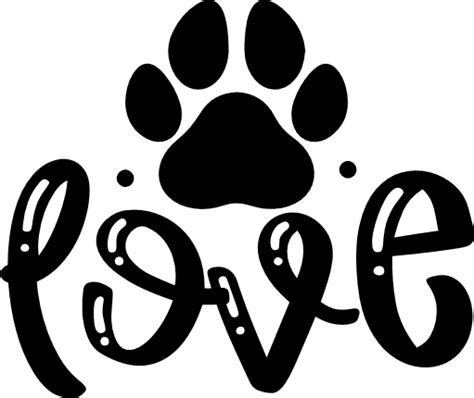 Love Sign Dog Paw Paw Print Free Svg File Svg Heart