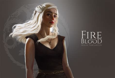 Game Of Thrones Dragon Girl Daenerys Targaryen Art Wallpaper Hd Movies