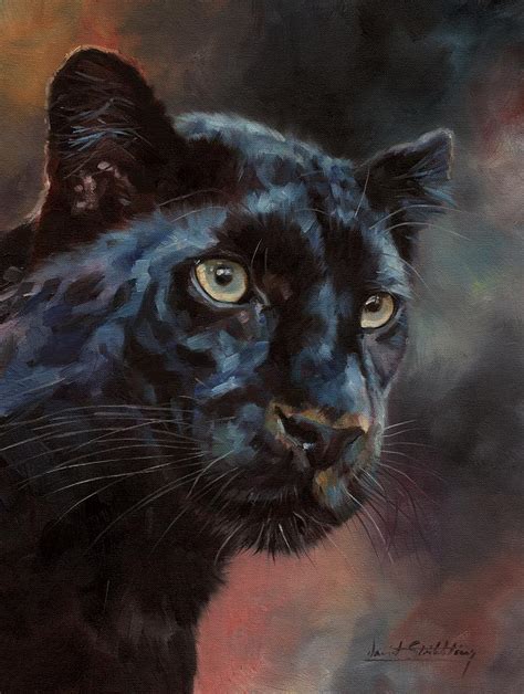 Black Panther 1 Painting By David Stribbling Fine Art America