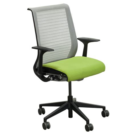 Steelcase think chair complete features are black base, upholstered seat and matching 3d knit mesh back, adjustable height pivot depth arms, hard casters, fabric and mesh back. Steelcase Think Used Mesh Back Conference Chair, Green ...
